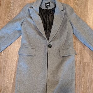 Zara Heather Grey Wool Coat